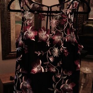 FINAL PRICE SD Collection Black Floral Sheer Embroidered Dress Sz 12